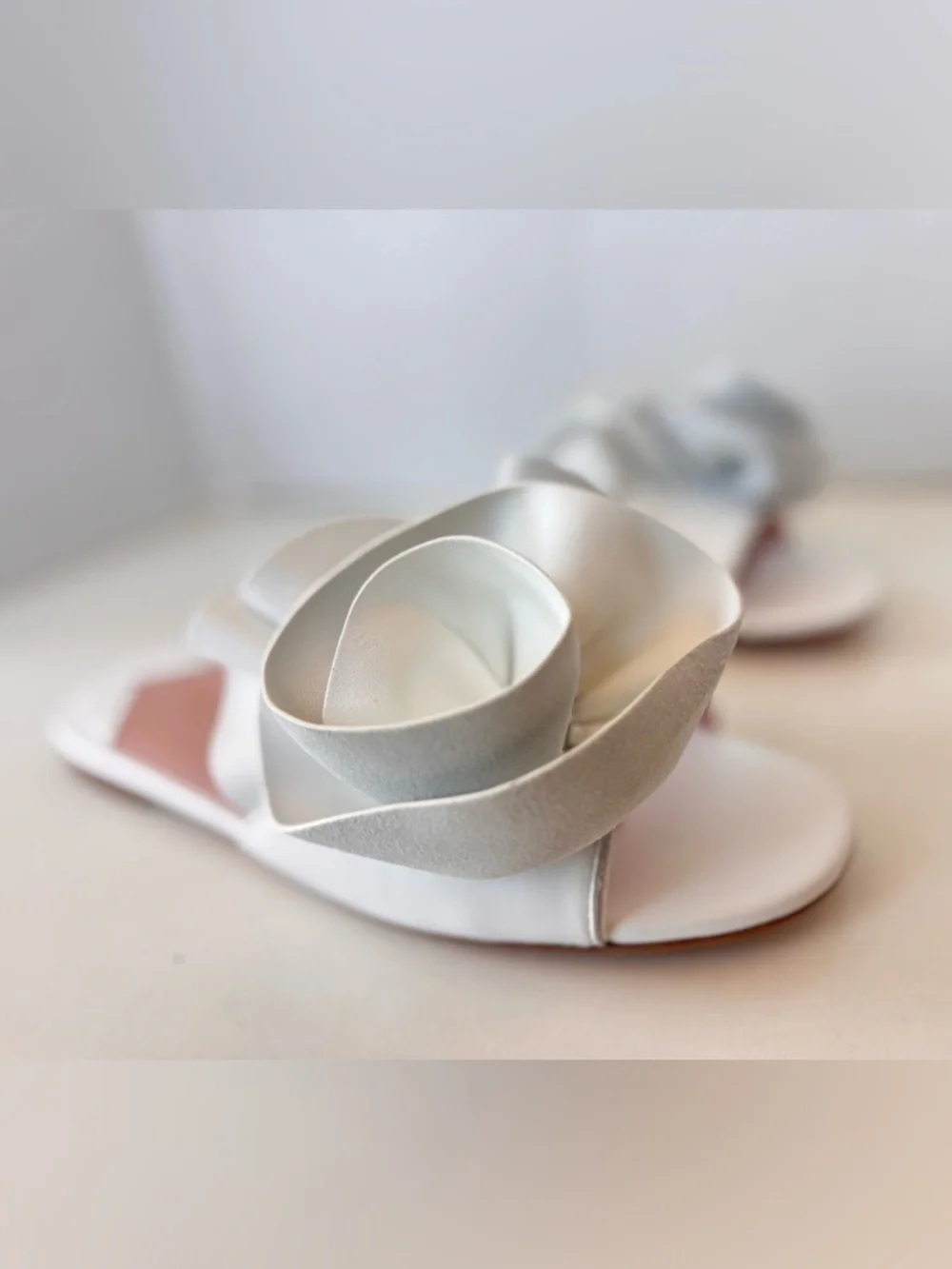 Kate Spade White Floral Flourish Suede Slide Slip On Sandals Shoes Size 7.5